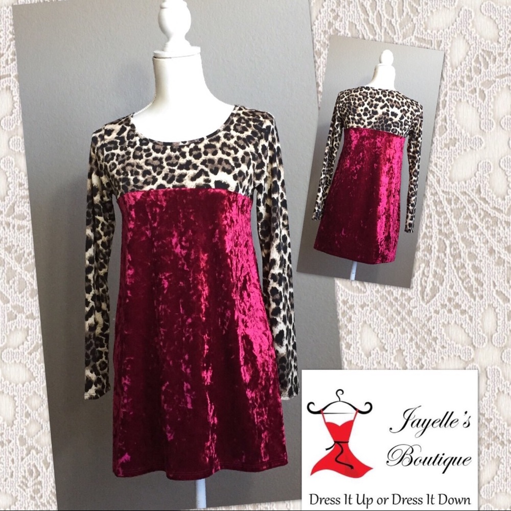 LILYPAD Leopard Print & Crushed Velvet Tunic